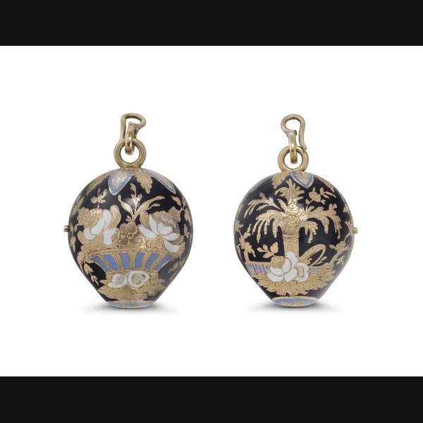 Anonymous. An 18k Gold and Enamel Apple-Form Verge Watch UNSIGNED, EARLY 19TH CENTURY