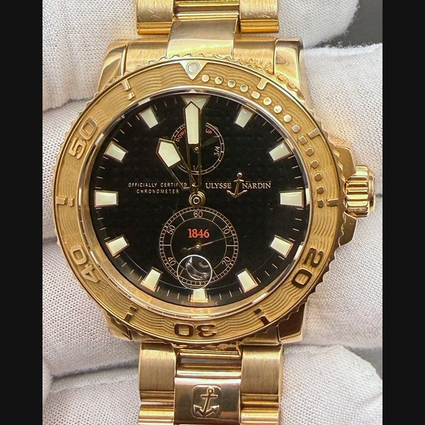 Ulysse Nardin 2006 Ulysse Nardin Marine Diver 42.7MM Black Dial Rose Gold Bracelet (266-33-8/92) · 266-33-8/92