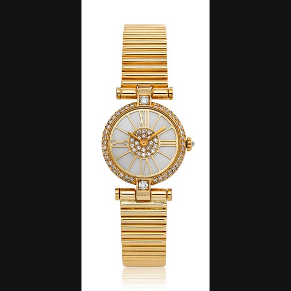 CARTIER, LADIES’ 18K, DIAMOND AND MOTHER-OF-PEARL VENDOME WATCH