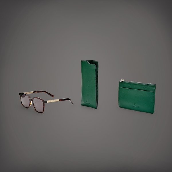 Rolex A set of leather pouch and a pair of sunglasses, Circa 2020 | 勞力士 | 一套皮套及一副太陽眼鏡，約2020年製
