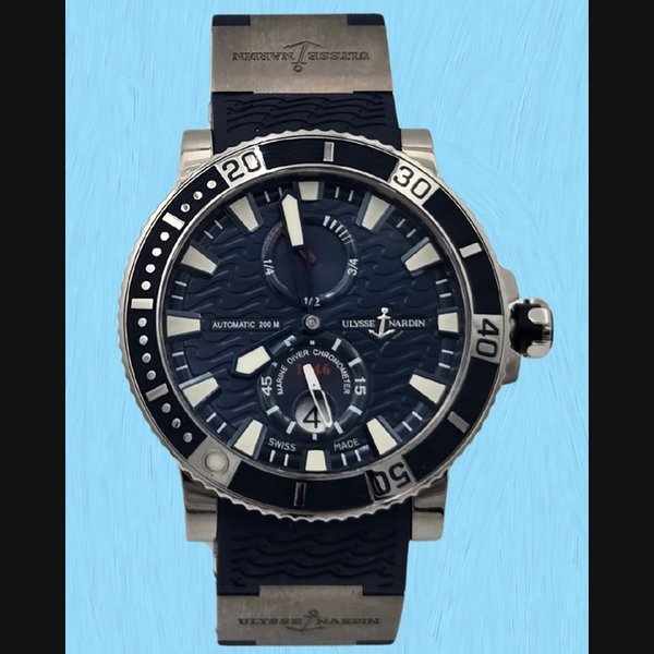 Ulysse Nardin 2014 Ulysse Nardin Marine Maxi Diver 45MM Blue Dial Rubber Strap (263-90) · 263-90