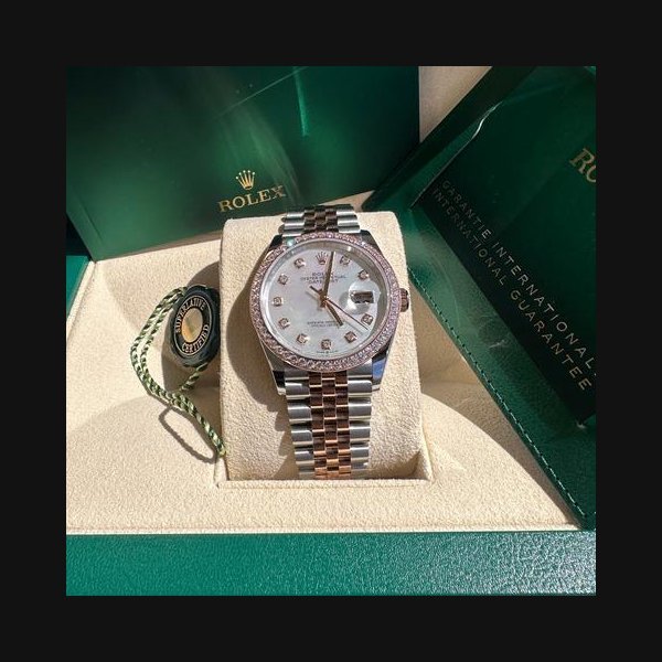 Rolex Rolex Datejust36 NEW 2024 Mother of Pearl Diamond Dial Diamond Bezel Two Tone Rose Gold Jubilee