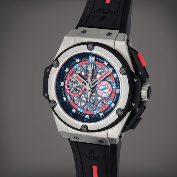 Hublot King Power Bayern Munich, Reference 716.NX.1129.RX.BYM12 | A limited edition titanium chronograph wristwatch with date | Circa 2012 · 716.NX.1129.RX.BYM12