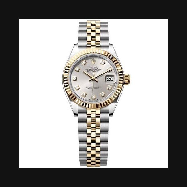 Rolex Rolex Lady-Datejust28mm Silver Diamond Dial Yellow Gold Steel Watch 279173