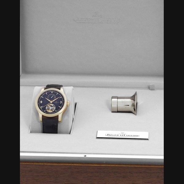 Jaeger-Lecoultre Jaeger-LeCoultre. A Limited Edition Fine and Large 18k Pink Gold Automatic Dual Time Tourbillon Wristwatch with Date SIGNED JAEGER LECOULTRE, MASTER GRAND TOURBILLON, NO. 099/575, REF. 149.2.34.S, CASE NO. 2'504'531, CIRCA 2008