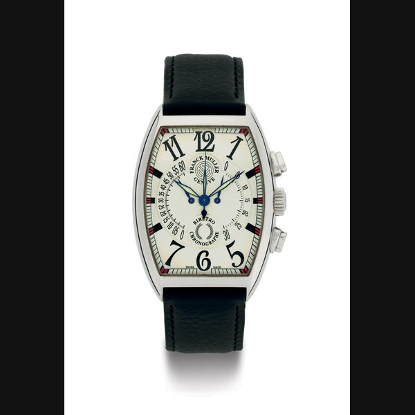 FRANCK MULLER. AN 18K GOLD AUTOMATIC CHRONOGRAPH WRISTWATCH WITH BIRETROGRADE DISPLAYS SIGNED FRANCK MULLER, CHRONOBIRETRO, NO. 45, REF. 785CCB, CIRCA 2000
