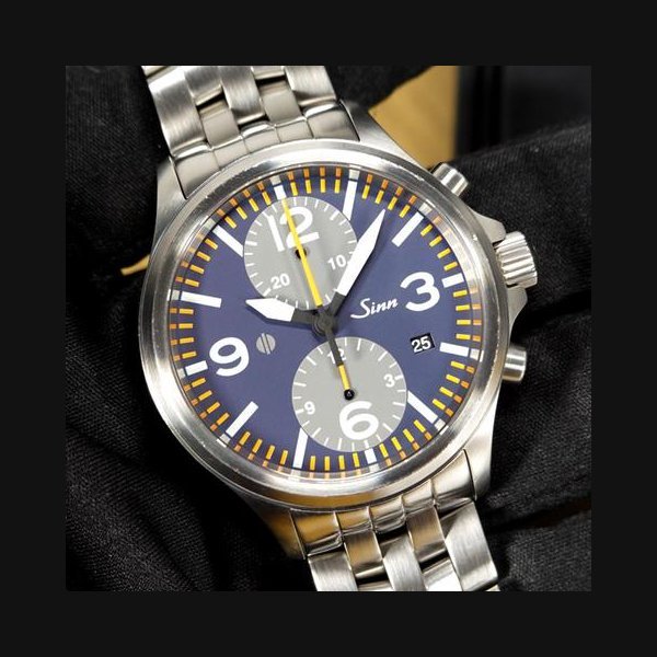 Sinn Sinn 756 / 75740 mm 756 III Duochronograph AR Automatic 1 von 75 LIMITED EDITION FULL SET Stahlband
