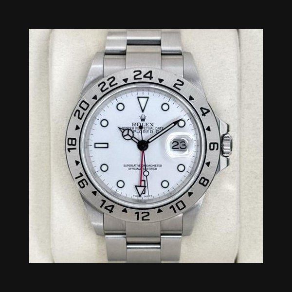 Rolex Rolex Explorer II2005 Rolex Explorer II 40mm 16570 Stainless Steel Polar White Dial
