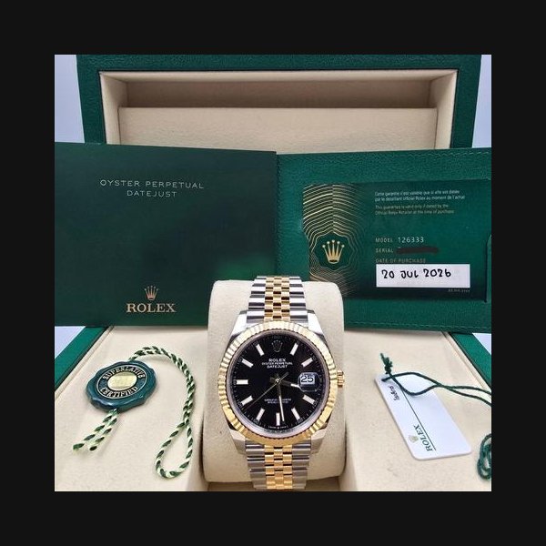 Rolex Datejust41 NEW 2026 Datejust 41mm Two Tone Black Dial Jubilee 126333