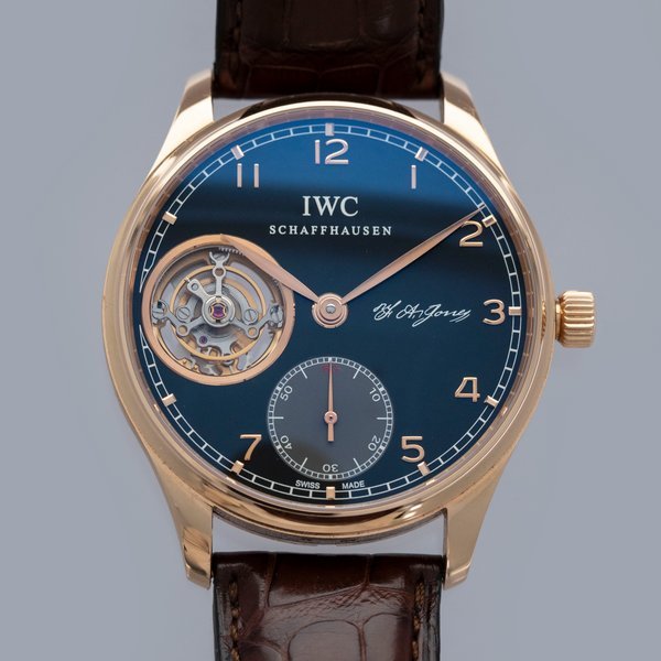 IWC IWC Portuguese FA Jones Tourbillon IW544705 Black Dial 18k RG