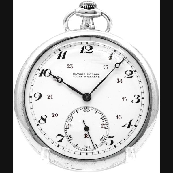 Ulysse Nardin Ulyase Nardin Pocket Watch *Silver Case* *1940's* - Inventory 8704