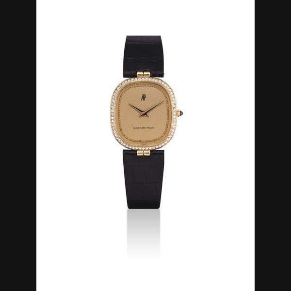Audemars Piguet AUDEMARS PIGUET. AN 18K GOLD AND DIAMOND-SET CUSHION-SHAPED WRISTWATCH SIGNED AUDEMARS PIGUET, MOVEMENT NO. 210'511, CASE NO. B60997, CIRCA 1980