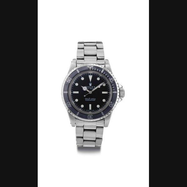 ROLEX, A STAINLESS STEEL AUTOMATIC WRISTWATCH WITH BRACELET SIGNED ROLEX, OYSTER PERPETUAL, SUBMARINER, 600FT=200M, CASE NO. 3482587, REF. 5513, CIRCA 1971