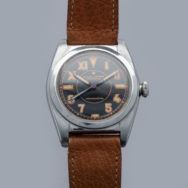 Rolex ROLEX BUBBLEBACK 2940 REFINISHED BLACK CALFIORNIA DIAL · 2940