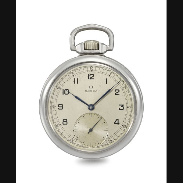 Omega. A fine and rare stainless steel openface keyless lever watch with water-resistant-type case Signed Omega, ref. CK 1064/6, Lépine “étanche” model, movement no. 10'717'119, manufactured in 1947