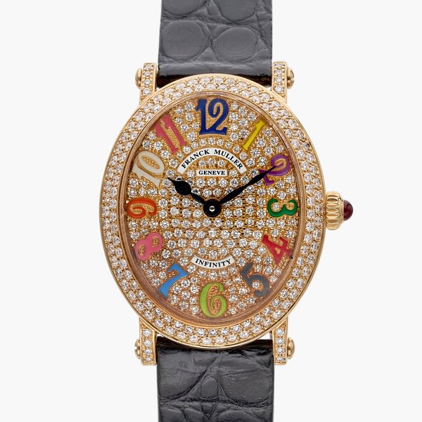 Franck Muller Reference 1632 B QZ COL DRM V D CD Infinity | A pink gold and diamond-set wristwatch, Circa 2024