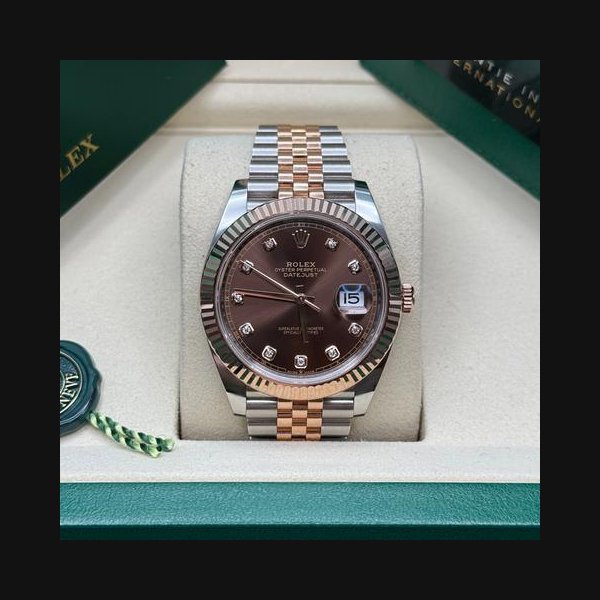Rolex Datejust41 NEW 2026 Chocolate Diamond Dial Two Tone Rose Gold Fluted Bezel Jubilee Ref. 126331