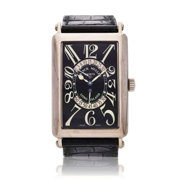 Franck Muller Reference 1100 DS R Long Island | A white gold automatic wristwatch with double retrograde seconds, Circa 2001