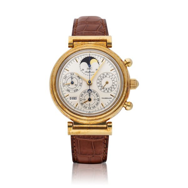 IWC Reference IW3752 Da Vinci Tourbillon | A limited edition yellow gold perpetual calendar chronograph tourbillon wristwatch with moon phases, Made to Commemorate the Millennium, Circa 2000 · IW3752