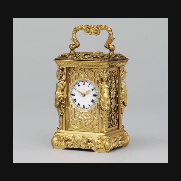 A French miniature gilt-brass eight day carriage timepiece NO.1337. CIRCA 1890