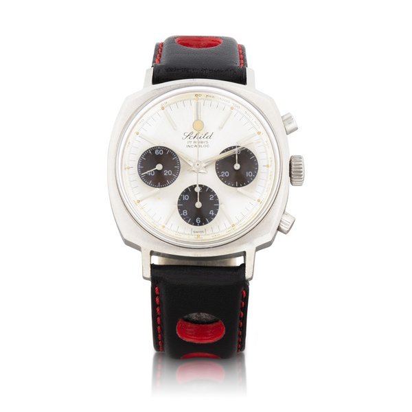A. Schild Camaro    Chronograph bracelet en acier |  Stainless steel chronograph wristwatch    Vers 1965 |  Circa 1965