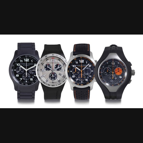 PORSCHE DESIGN. A LOT OF FOUR CHRONOGRAPH WRISTWATCHES ALL SIGNED PORSCHE DESIGN, CIRCA 2009