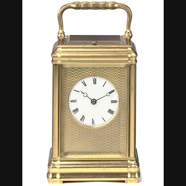A French gilt-brass striking and repeating carriage clock, circa 1880