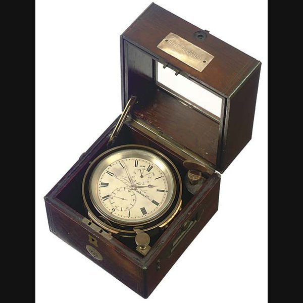A Victorian rosewood and brass-mounted two-day marine chronometer, circa 1860
