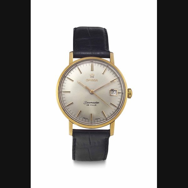 Omega Omega. An 18k Gold Automatic Wristwatch with Center Seconds and Date SIGNED OMEGA, SEAMASTER DE VILLE, MOVEMENT NO. 2'2749'296, CASE NO. 166020SC, CIRCA 1966