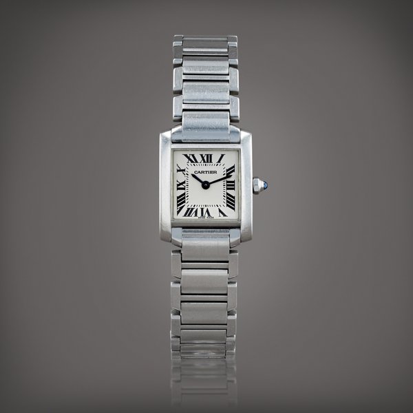 Cartier Tank française, reference 2384    Montre bracelet en acier |  Stainless steel wristwatch with bracelet    Vers 2005 |  Circa 2005