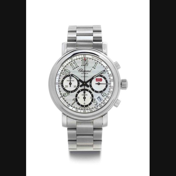 Chopard. A Stainless Steel Automatic Chronograph Wristwatch With Date And Bracelet SIGNED CHOPARD, GENEVE, MILLE MIGLIA, REF. 8331, CASE NO. 717'748, CIRCA 1999