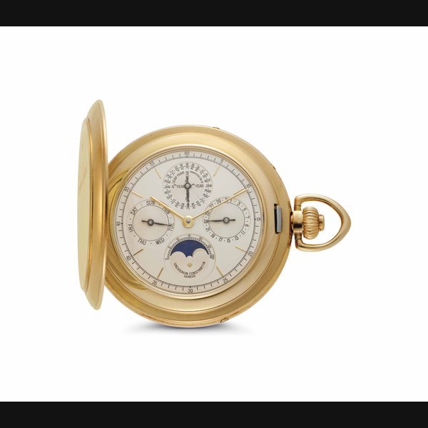 Vacheron Constantin Vacheron Constantin. A Fine and Heavy 18k Gold Perpetual Calendar Keyless Lever Watch with Moon Phases SIGNED VACHERON CONSTANTIN, GENÈVE, REF. 57215, MOVEMENT NO. 835'345, CASE NO. 645'110, MANUFACTURED IN 1994