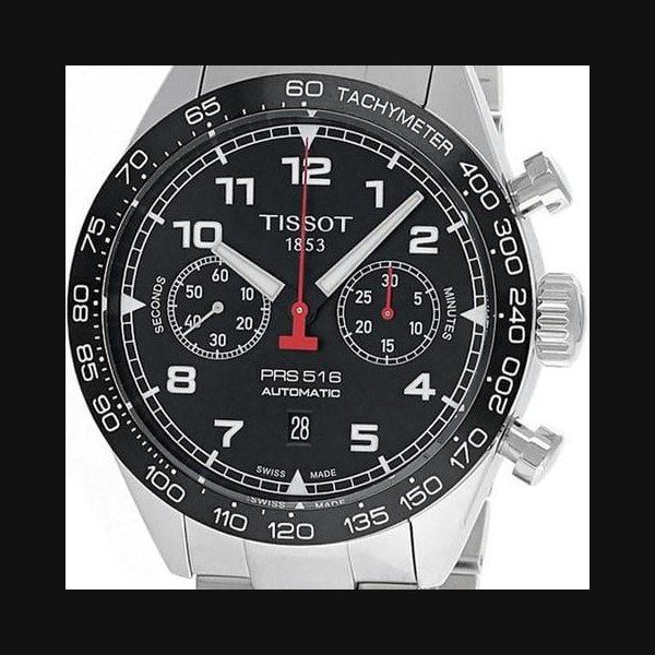 Tissot PRS 51645MM AUTO CHRONO SS Black Dial Men's Watch T131.627.11.052.00 / T1316271105200