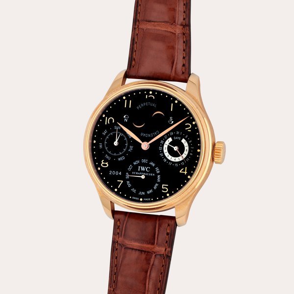 IWC Portugieser, Reference 502103 | A pink gold perpetual calendar wristwatch with Northern and Southern hemisphere moon phases, power reserve and year indication | Circa 2004 · 502103
