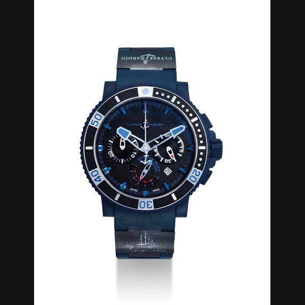 Ulysse Nardin ULYSSE NARDIN. A STAINLESS STEEL AND RUBBER LIMITED EDITION AUTOMATIC CHRONOGRAPH WRISTWATCH WITH DATE AND BRACELET · 353-98
