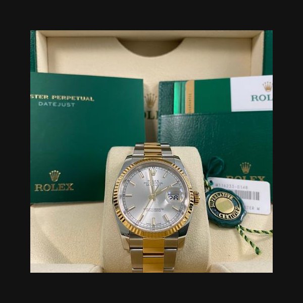 Rolex Rolex DatejustLike NEW 2018 Datejust 36 2-Tone Oyster Silver Index Dial 116233 FULL SET Steel & Yellow Gold, Price & Market Data