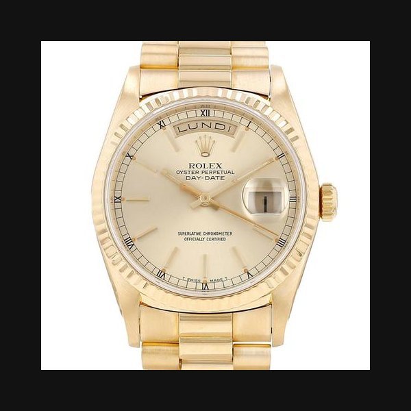 Rolex Rolex Day-Dateen or jaune Ref: Rolex - 118238 Vers 1991