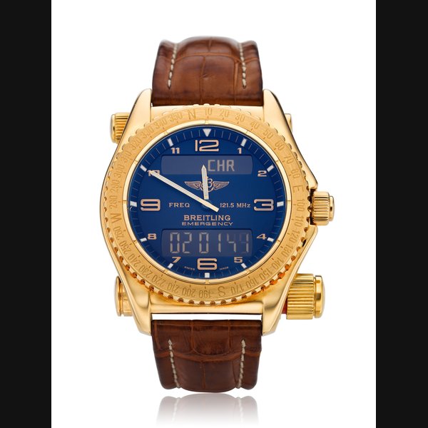 BREITLING, EMERGENCY, MULTIFUNCTIONAL PILOT WATCH, 18K GOLD, REF. K56321