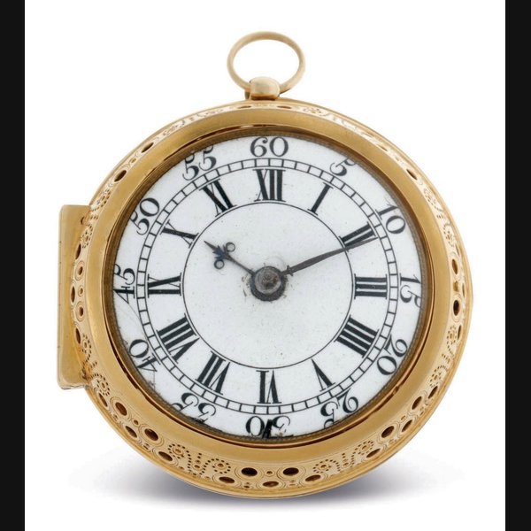 THOMAS WINDMILLS. A GOLD PAIR CASE GOLD VERGE CLOCKWATCH SIGNED THO. WINDMILLS, LONDON, NO. 3743, CIRCA 1709