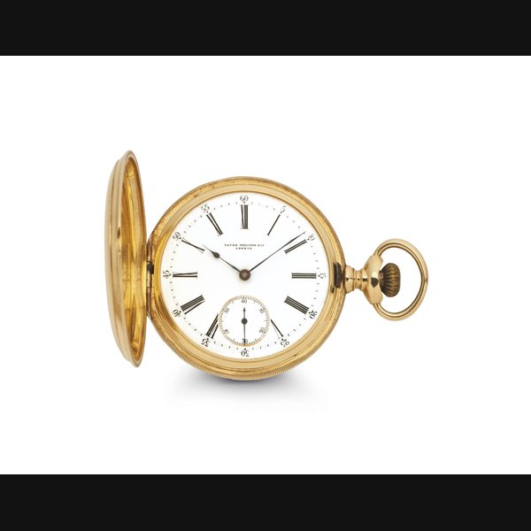 Patek Philippe. An 18K Gold Hunter Case Keyless Lever Watch with Later American Case SIGNED PATEK PHILIPPE & CO, GENÈVE, RETAILED BY AUGUST BRUDERT, FORT WAYNE, IND, MOVEMENT NO. 103'549, CASE NO. 85'213, CIRCA 1893