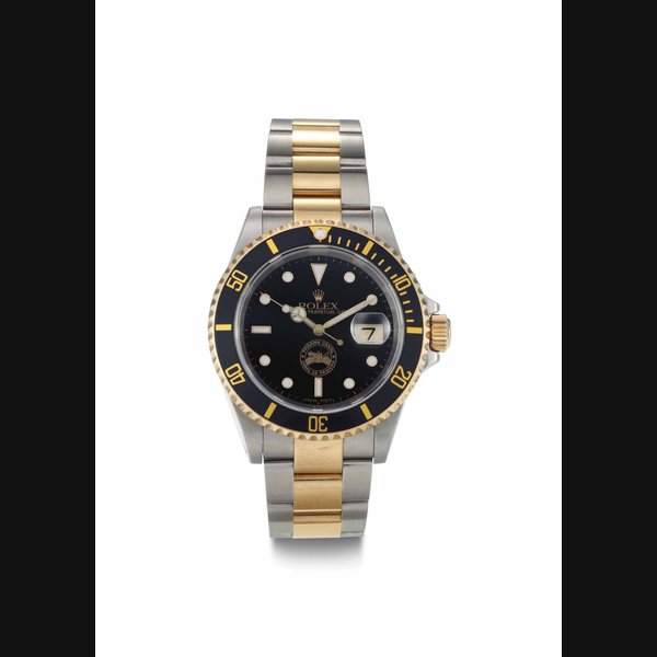 Rolex. A Fine and Rare Stainless Steel and 18k Gold Limited Edition Automatic Wristwatch with Center Seconds, Date, and Bracelet SIGNED ROLEX, OYSTER PERPETUAL DATE, PANAMA CANAL, NO. 65/75, REF. 16613, CASE NO. A925632, CIRCA 2000