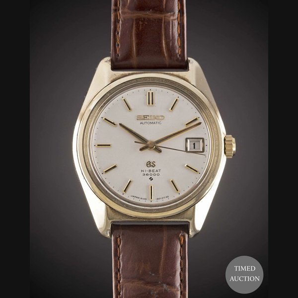 Seiko A GENTLEMAN'S GOLD CAPPED SEIKO GS "GRAND SEIKO" HI-BEAT 36000 AUTOMATIC WRIST WATCH CIRCA 1970, · 6145-800