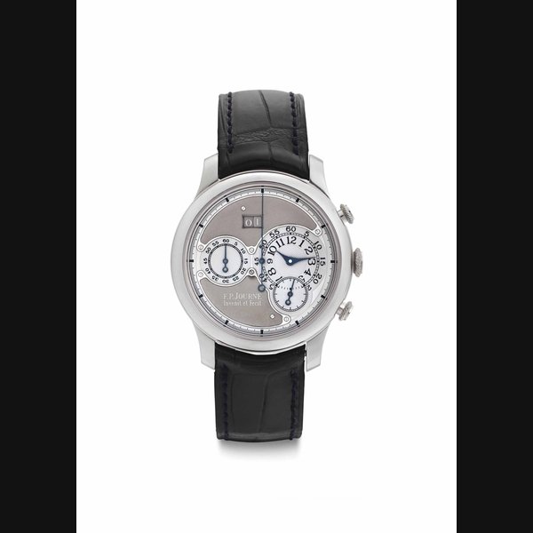 F.P. Journe. A Limited Edition Fine Platinum Automatic Flyback Chronograph Wristwatch with Date and Ruthenium Movement SIGNED F.P. JOURNE, INVENIT ET FECIT, OCTA CHRONOGRAPH MODEL, NO. 26/99-02C, CIRCA 2003