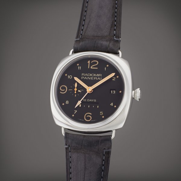 Panerai Reference PAM 00391 Radiomir | A limited edition stainless steel automatic dual time wristwatch with date, day/night indication, and 10 day power reserve indication, Circa 2012