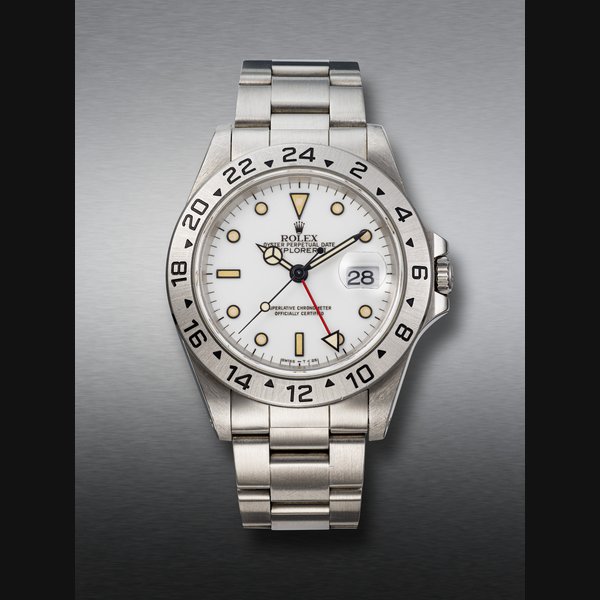 ROLEX, STAINLESS STEEL DUAL TIME ‘EXPLORER II’, SO-CALLED 'CHICCHI DI MAIS', REF. 16570