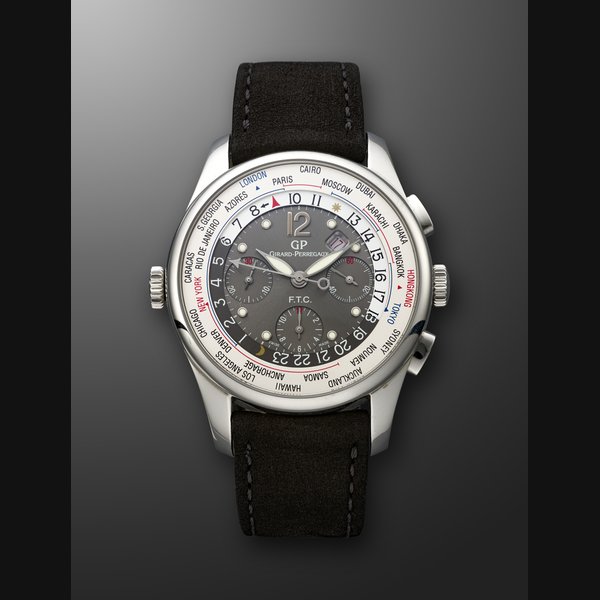 GIRARD-PERREGAUX, LIMITED EDITION STAINLESS STEEL WORLD TIME CHRONOGRAPH, REF. 49805, NO. 102/500