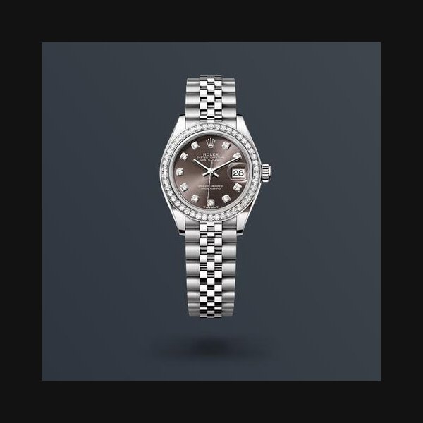 Rolex Rolex Lady-DatejustNEW 2024 Rhodium Grey Diamond Dial Diamond Bezel Stainless Steel Jubilee 28