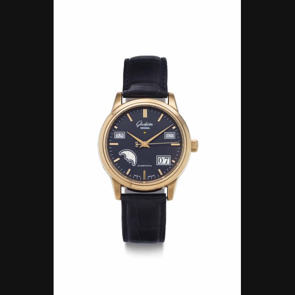 Glashütte Original. A Fine Limited Edition 18k Pink Gold Automatic Perpetual Calendar Wristwatch with Center Seconds and Moon Phases SIGNED GLASHÜTTE ORIGINAL, GLASHÜTTE I/SA, SENATOR PERPETUAL CALENDAR MODEL, NO. 09/10, MOVEMENT NO. 24'222, CIRCA 2003