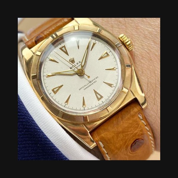 Rolex Rolex Oyster PerpetualVintage Oyster Perpetual Bubble Back ref 6011 Solid Gold 6011