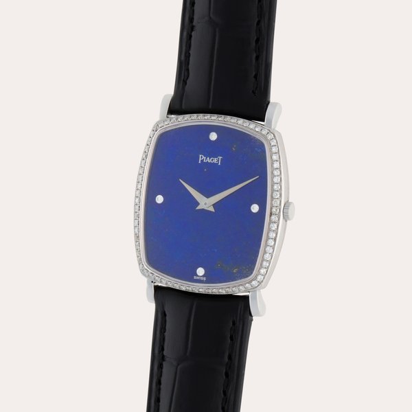 Piaget Reference 9741 A6 | A white gold and diamond-set wristwatch with lapis lazuli | Circa 1975